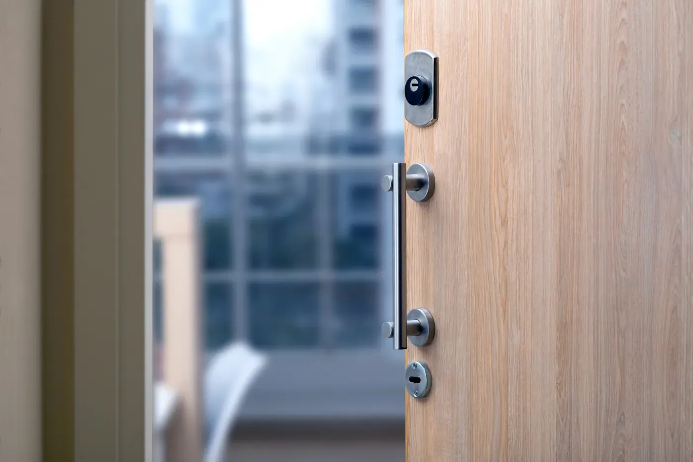 Serrure multipoints et points de verrouillage sur une porte renforcée à Ermont